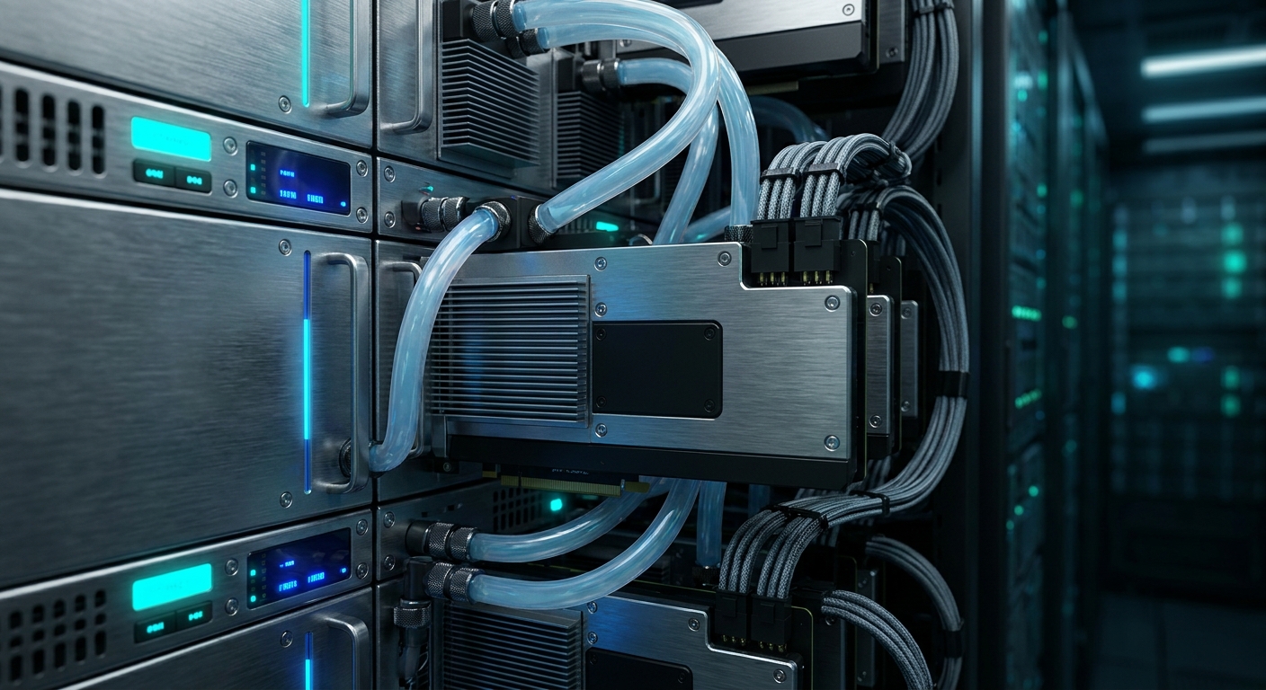 Rack GPU haute densité dans un data center IA